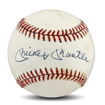 Mickey Mantle Single-Signed Official American League Baseball